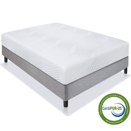 Best Choice Products 10in Queen Size Dual Layered Medium-Firm Memory Foam Mattress w/ Open-Cell Cooling, CertiPUR-US Certified Foam, Removable