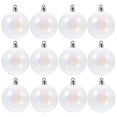 thumbnail image 2 of 12 piezas de bolas de Navidad rellenables para decoración navideña, adornos colgantes para árbol de Navidad, decoración de plástico transparente para bricolaje, 2 of 4