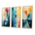thumbnail image 3 of Designart "Circular Harmony Contemplating Divinity VI" Modern Geometric Framed Wall Art Set Of 3 - Turquoise Abstract Frame Gallery Set For Office Decor, 3 of 6