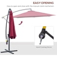 thumbnail image 4 of Outsunny 10' Cantilever Hanging Tilt Offset Patio Umbrella with UV & Water Fighting Material and a Sturdy Stand, Red, 4 of 10
