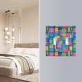 thumbnail image 4 of Yayeee Toggle Light Switch Wall Plate 2-Gang 4.56"x4.48" Decorative Outlet Cover, Colorful Geometric Pattern, 4 of 7