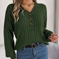 thumbnail image 6 of Buigttklop Sweaters for Women Women'S Casual V-Neck Button Hollowed Out Lantern Sleeve Top, 6 of 6