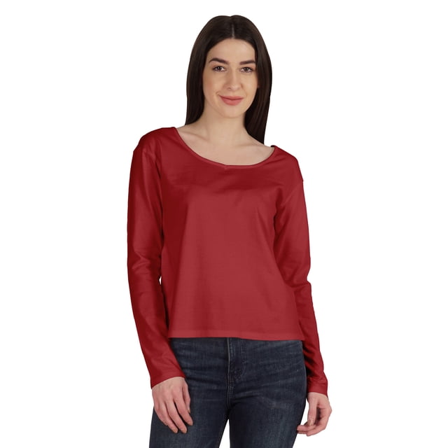 Inkmeso T-Shirt en Coton à Manches Longues Style de Rue Col Rond pour Femmes