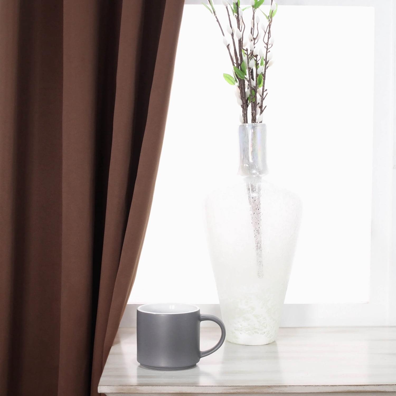 Superior Solid Blackout Curtain Set of 8, 52" x 84", Cappuccino