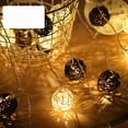 thumbnail image 6 of Upgraded LED Rattan Ball Decorative Light String Christmas Bedroom Girl Style Wedding Woven Round Ball LED Decorative Lights 9.84Ft 20 Lights USB U, 6 of 7