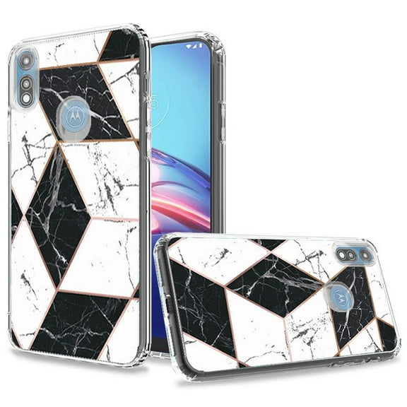 GSA Fashion Design Hybrid Case Cover for Motorola Moto E 2020 - Marble