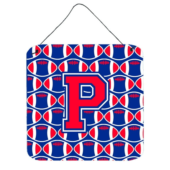 Letter P Football Harvard Crimson and Yale Blue Wall or Door Hanging Prints