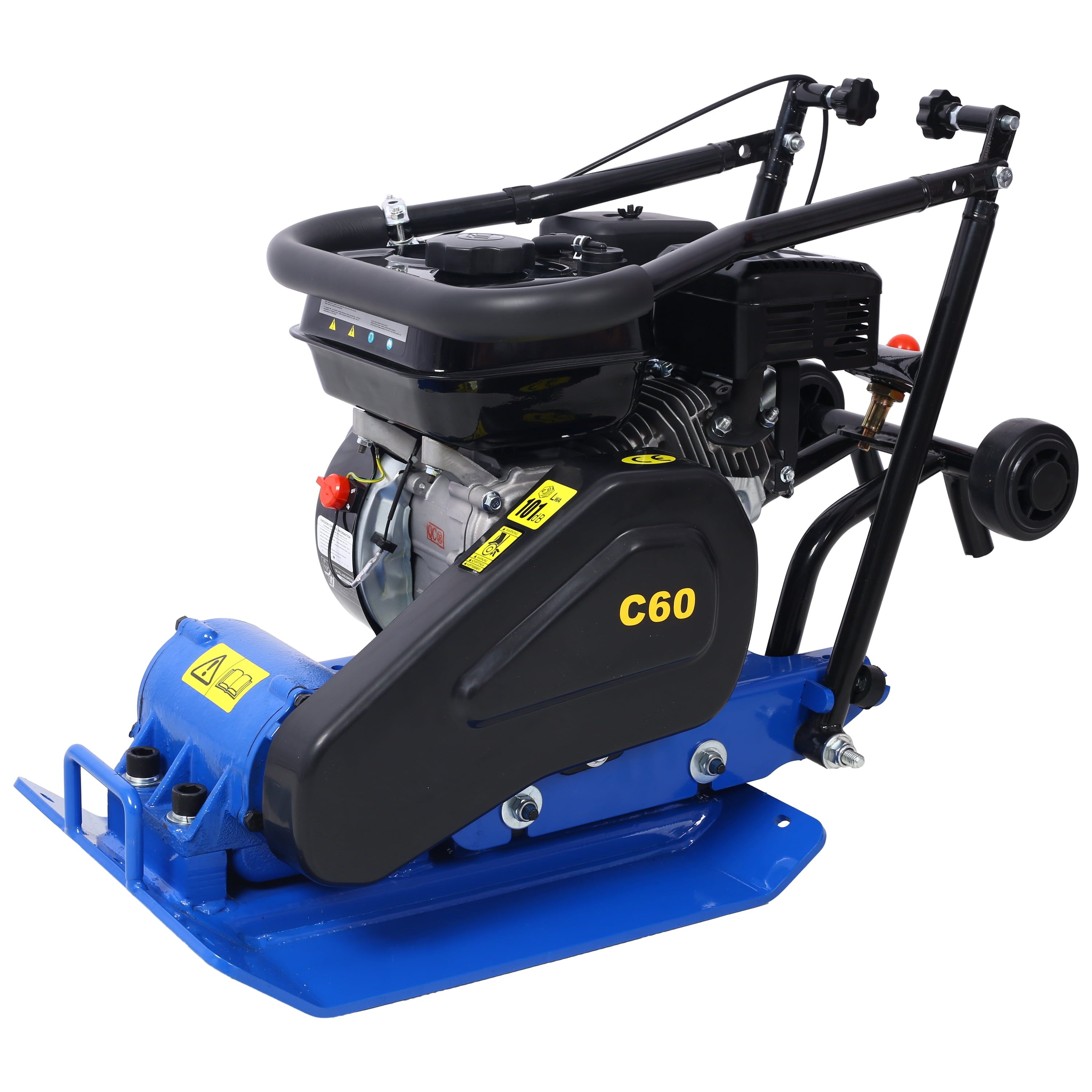 212cc 7.0HP 5600VPM Gas Vibration Compaction Force 20 x 14 inch Plate Compactor w/Built-in Wheel