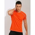 thumbnail image 4 of Moggemol Men's Rash Guard Swim Shirts Short Sleeve UPF 50+ Swimming Top Gym Workout Muscle Tee Tops Orange 5XL, 4 of 7