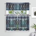 thumbnail image 2 of Kitchen Curtains 36 Inch Short - 3 Panel Set, Nautical Anchor Lighthouse Coastal Design, Rod Pocket Window Curtain for Beach House, Marine Ocean Wave Pattern, Easy Wash, 2 of 6