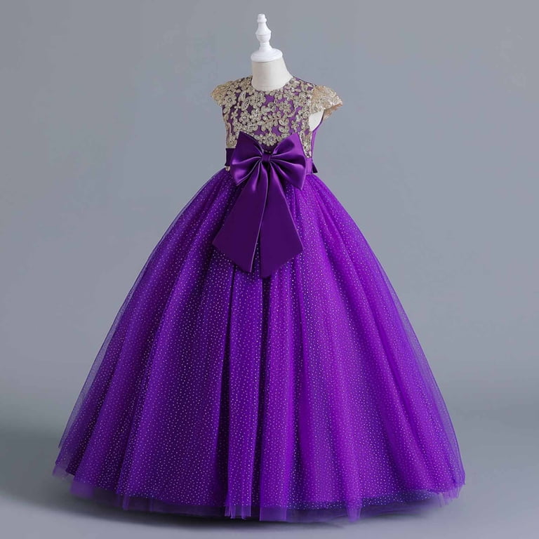 OGLCCG Flower Girl's Embroidery Tulle Lace Maxi Wedding Dress Sleeveless  Princess Full Length Long Dress Birthday Pageant Party Dance Evening Gown -  Walmart.com
