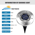 thumbnail image 5 of In-ground Landscape Lighting, Bright Solar Outdoor, Easy Installation & Upgraded Aluminum Alloy For Solar Ground Lights, Stainless Steel Shell, 8 Led Disk Lights, 8 Pack, 5 of 5