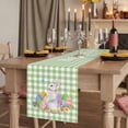thumbnail image 2 of Table Runners 90 Inches Long Dress Scarves, Easter Farmhouse Coffee/Dining/Kitchen Table Runner for Living Room, Spring Watercolor Bunny Eggs Butterflies Green Plaid 13x90 Inch, 2 of 9