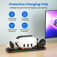 thumbnail image 6 of VR Charging Dock for Meta Quest 3, Fast Charging Station with Colorful RGB Light for Oculus Quest 3, Magnetic Charging Stand for VR Headset and Touch Controllers with 2 Rechargeable Batteries, Black, 6 of 8