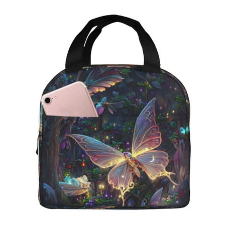 Insulated Lunch Bag for Women Men - Flower Butterfly1 Leakproof Cooler Lunch Box for Women Men  Lunch Tote Bags for Work School Picnic Travel