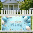 thumbnail image 5 of LUUFILx Baby Shower Backdrop for Baby Boy Banner with Balloons and Footprints Ideal for Party Decorations Photography Backgrounds Wall Banner Occasion, 5 of 8