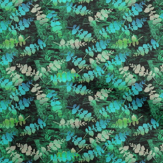 oneOone Polyester Spandex Green Fabric Leaves Craft Projects Decor Fabric Printed By The Yard 56 Inch Wide
