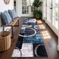 thumbnail image 6 of MJIAexp 2'x8' Boho Kitchen Runner Rug,Indoor Abstract Machine Washable Hallway Runner Rug Non-Slip Entryway Runner Laundry Rug Throw Carpet for Living Room Dining Room Hallway Kitchen Light Blue, 6 of 8
