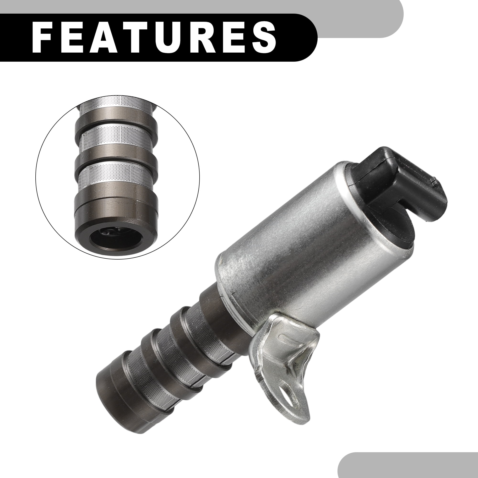 Engine Variable Valve Timing VVT Solenoid - for Ford C-Max 2013-2018 Metal Silver Tone - 2 Pcs
