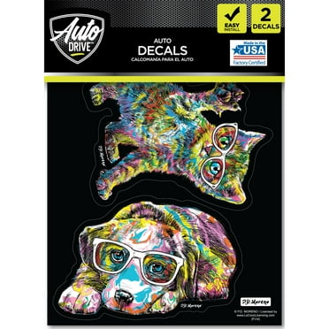 Auto Drive Colorful Pet Decals - 2 Pack