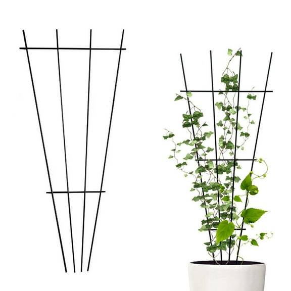 Ana 15'' Indoor Plant Trellis for Potted Plants Climbing, Outdoor Metal Garden Trellis Houseplants Flowers Vine Ivy, Black