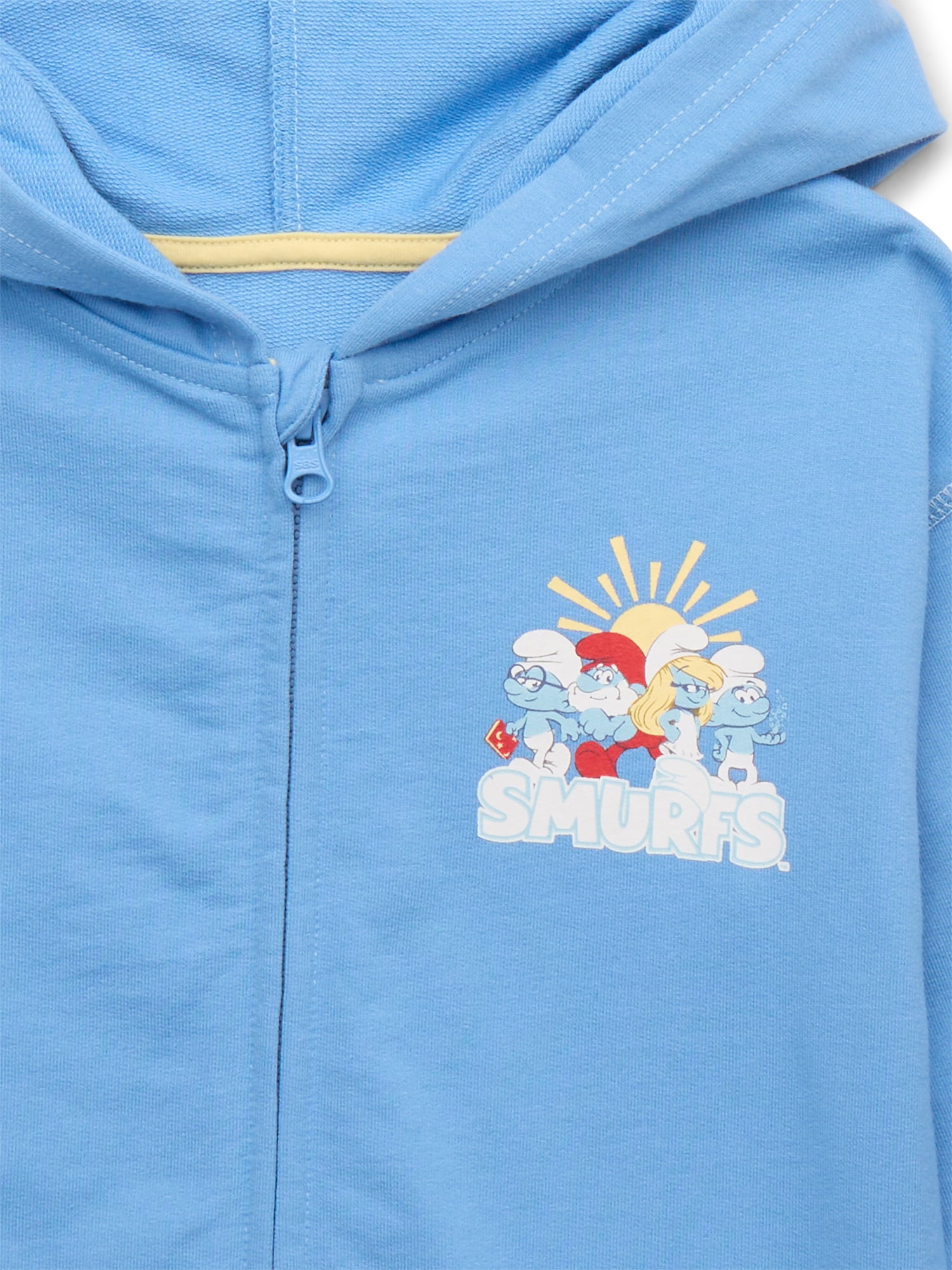 smurfu☆ Smurfs Toddler Boys Full-Zip Hoodie with Front and Back Graphics