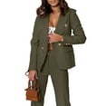 thumbnail image 3 of Women'S Two Piece Suits - Business Blazer Pants Suit Set, Professional Work Outfit for Office Green L, 3 of 8
