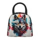 thumbnail image 1 of Disketp Tie-Dye Wolf Head Bolsa Térmica para Almuerzo, Lonchera con Abertura Amplia y Gran Capacidad, Organizador Reutilizable para Mujeres, Hombres y Adultos, 1 of 6