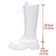 thumbnail image 5 of Tqyyweavej Women's Combat Riding Platform Knee High Vintage Fall Boots Lace Up Fashion Round Toe Motorcycle Boots with Side Zipper, 5 of 10
