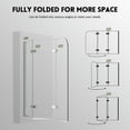 thumbnail image 4 of Bathtub Shower Door, Semi-Frameless Bypass 48"W x 55"H Foldable Hinged Bathtub Glass Door 1/4" Tempered Glass Shower Door with Explosion-Proof Film Stainless Steel Chrome, 4 of 8