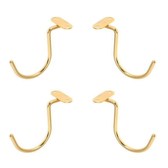 S SERENABLE 2.8 inch Small Brass Hook for Pool Table Rack Hanging Rest Stick Holders 4pcs/