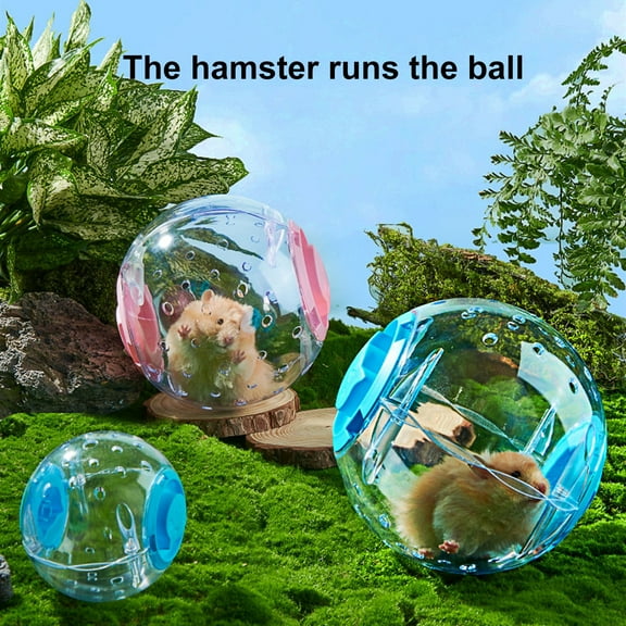 Tnobhg Transparent Hamster Running Ball Buckle Closing Multi-hole Breathable Relieve Boredom Crystal Running Ball Hamster Supplies