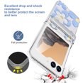 thumbnail image 7 of Dteck for Samsung Galaxy Z Flip 6 Case with Hinge Cover & Built-in Stand & Tempered Glass Screen Protector,Military Grade Drop Protection,Heavy Duty Matte Hard Case for Samsung Z Flip6,Blue Flower, 7 of 7