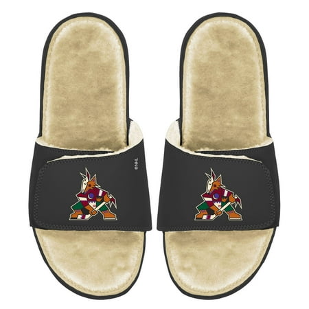

Youth ISlide Black/Tan Arizona Coyotes Faux Fur Slide Sandals