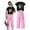 j-551Light Pink299, variant on MEZZALL Girls Outfit Sets Short Sleeve Tops And Cargo Shorts Two Piece Playwear With Cute Cartoon Print Breathable Casual Versatile Kids Outfit Sets Everyday Wear