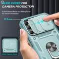 thumbnail image 3 of LeYi for Samsung Galaxy A25 Case 5G, Galaxy A25 Phone Case with Slide Camera Cover + [2 Pack] Tempered Glass Screen Protector, Military-Grade Case with Metal Kickstand for Samsung A25, Green, 3 of 7