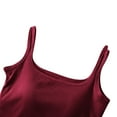 thumbnail image 4 of Clean Womens Strapless Self Bra Tank Tops U-Neck Sleeveless Shirts Plain Basic Tunic Tee Tight Fitted Camisole Sleepwear One Piece Seamless Bra Support Push-Up Underwear Training Yoga Clothes, 4 of 6