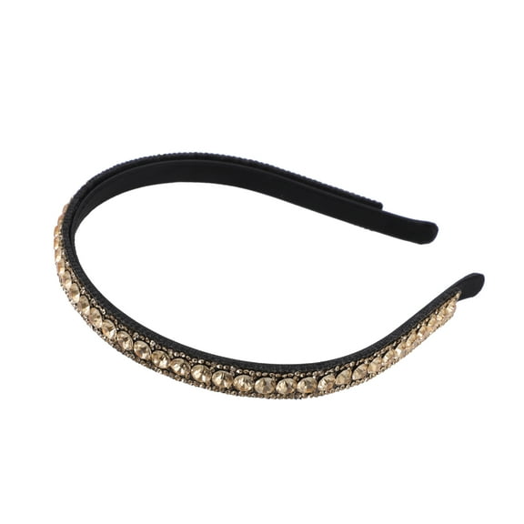 Vocoste 1 Pc Rhinestone Headband Faux Crystal Headbands Hair Accessories for Women Champagne 0.47 Inch Wide