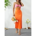thumbnail image 2 of Coduop Women's Bodycon Satin Slip Long Dress Sleeveless Twist Front Hollow Out Backless Dress, 2 of 7