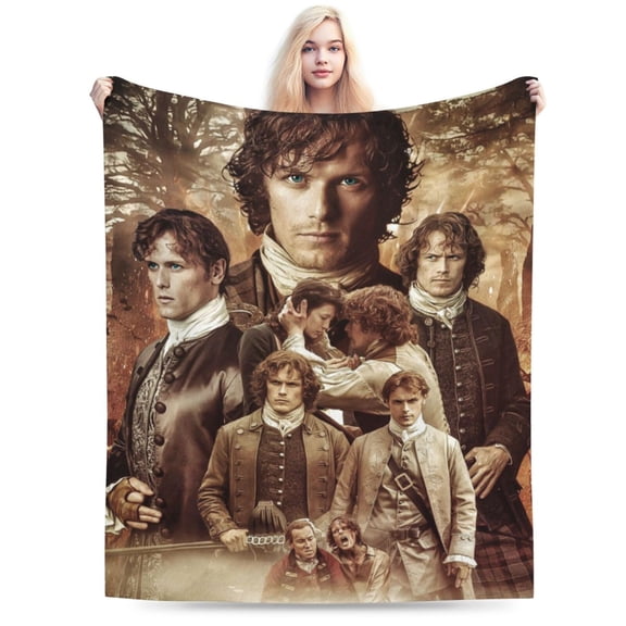 Soft Fleece Plush Throw Sam Heughan Jamie Fraser Fluffy Blanket for Couch Sofa Bed Office 80"x60"