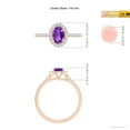 thumbnail image 4 of ANGARA Natural Oval Amethyst Halo Ring with Diamond Accents in 14K Rose Gold for Women (Size-7x5mm) | February Birthstone, Birthday, Anniversary, Jewelry Gift for Women | Natural Amethyst Ring, 4 of 9