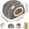 thumbnail image 5 of Casa de invierno para hámster, mascota gris, cama acogedora y cálida adecuada para animales pequeños, cama nido de cobaya, erizo, jerbo, rata, 5 of 5