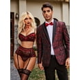 thumbnail image 4 of Avidlove Women Lingerie Set with Garter Bra and Panty Set 3 Piece Lace Underwired Lingerie, 4 of 5