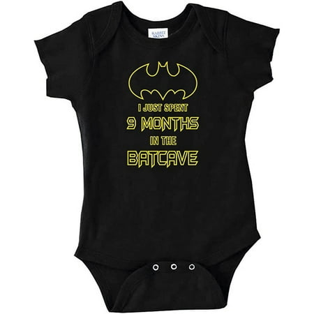 

I just spent 9 months in the BATCAVE Newborn Black Onesie Bodysuits