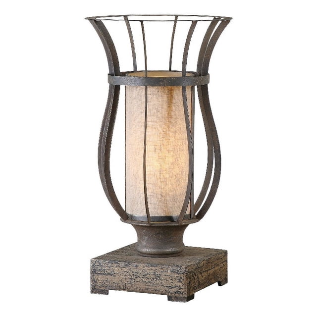 Uttermost Minozzo Lampe d'Appoint en Métal de Transition en Bronze Rustique/gruau d'Avoine