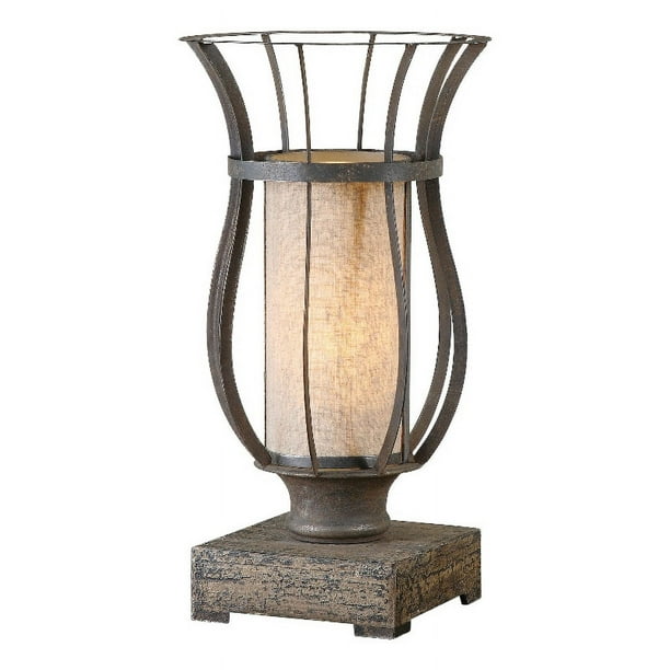 Uttermost Minozzo Lampe d'Appoint en Métal de Transition en Bronze Rustique/gruau d'Avoine