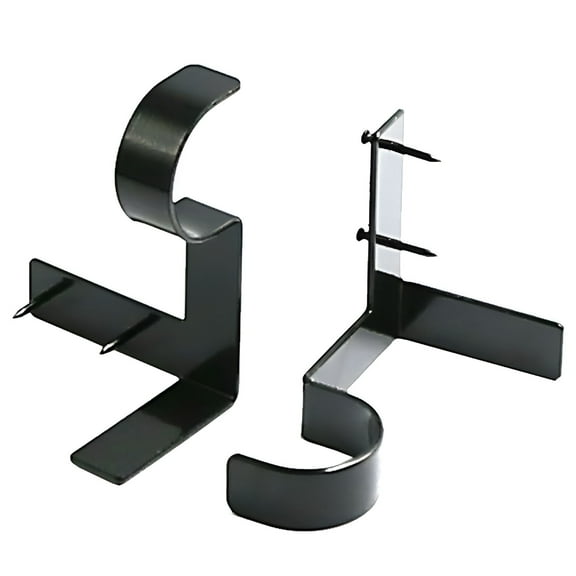 LAMIRO No Drill Curtain Rod Brackets,Curtain Rod Holders No Drilling,Easy Install Friendly Nailless Quick Hang Tap in Curtain Rod Hooks Curtain Rod Bracket,2 Pack