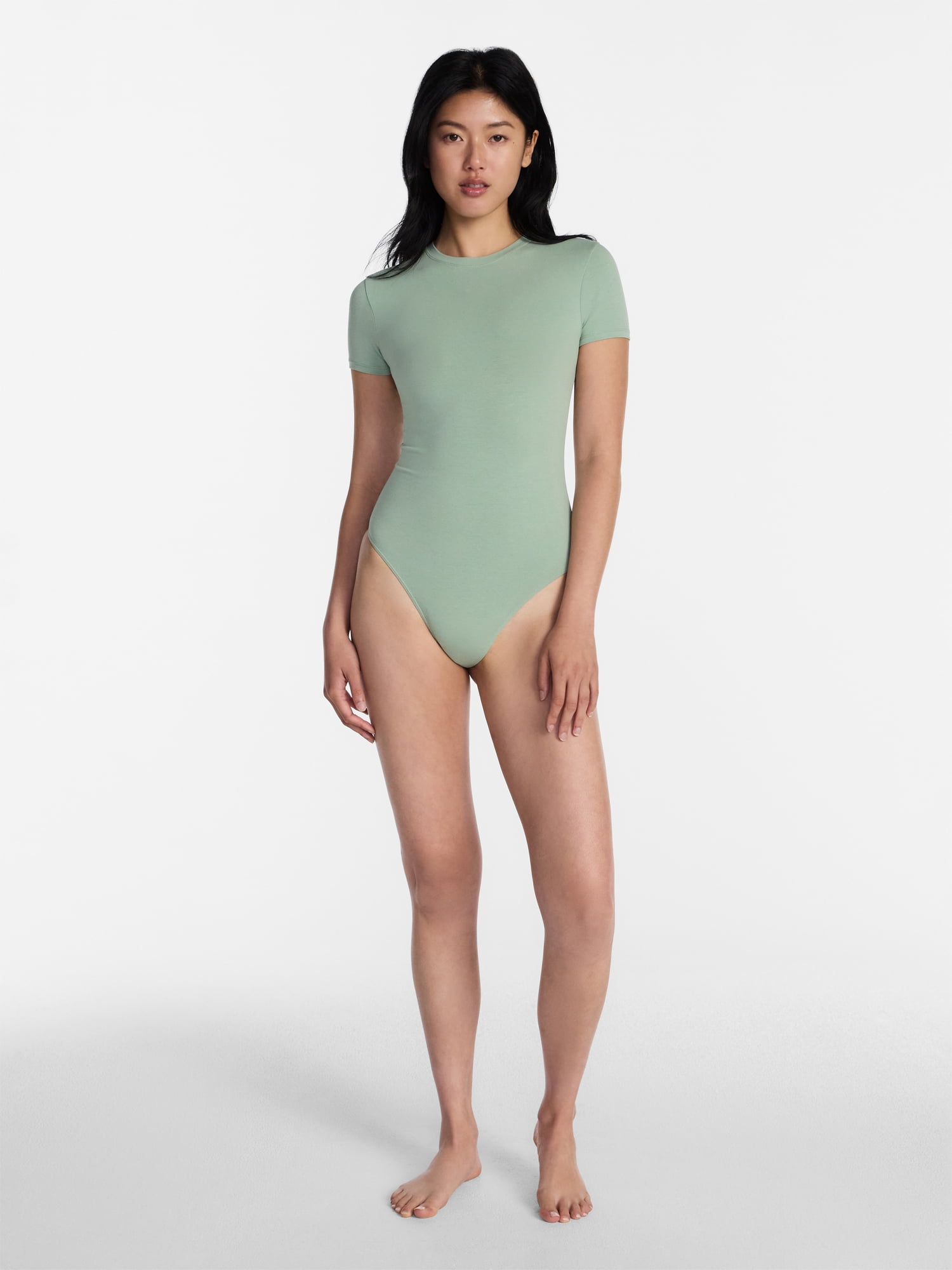 No Boundaries Cotton Stretch Jersey T-Shirt Bodysuit, Women’s XS-3XL