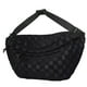 thumbnail image 2 of Riñonera a cuadros para mujer | Bolso de lona de verano con cremallera | Riñonera de gran capacidad | Patrón blanco | Accesorio de moda de viaje | 50x8x22cm Duradero Ligero, 2 of 8