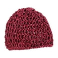 thumbnail image 3 of GUOOL Mesh Crochet Hair Net Curls Hair Wrap Lightweight Soft Elastic Crocheted Cap Red, 3 of 9